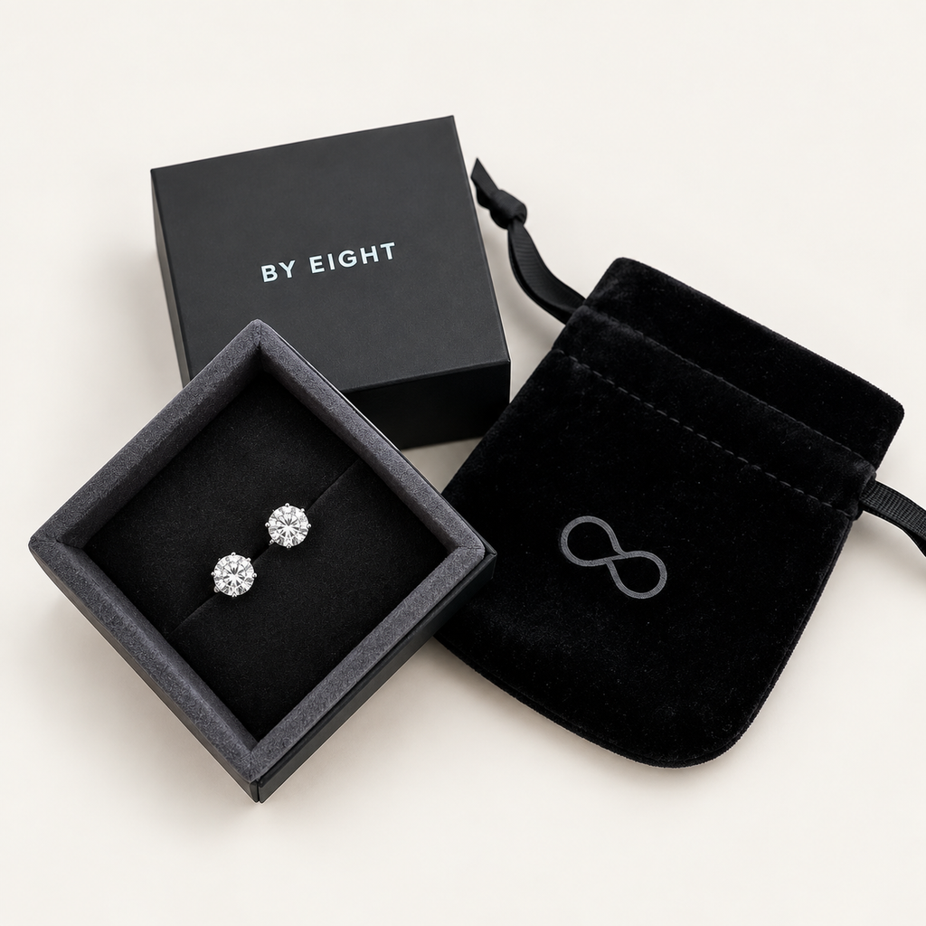 Round Moissanite Solitaire Stud